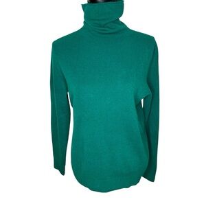 Unbranded Sweater Turtleneck Super Fine Merino Wool Classic Green Size Medium